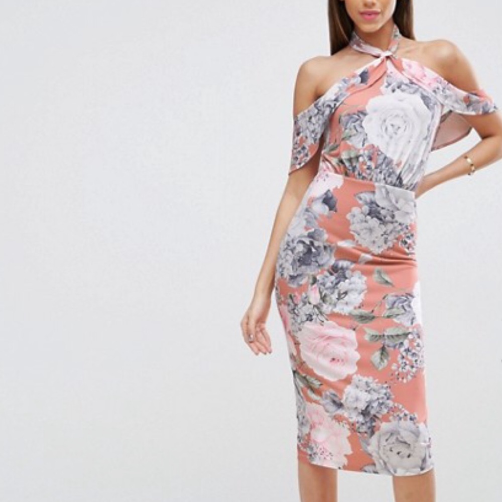 ASOS Cold Shoulder Midi Dress